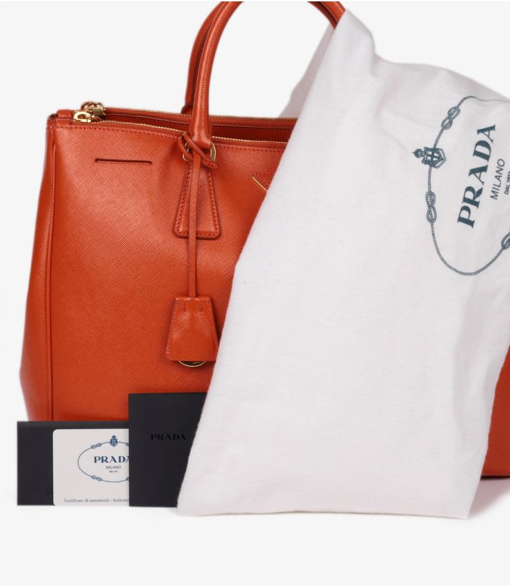 Prada Pre-Owned Papaya Large Galleria Tote CB1275 | Xupes
