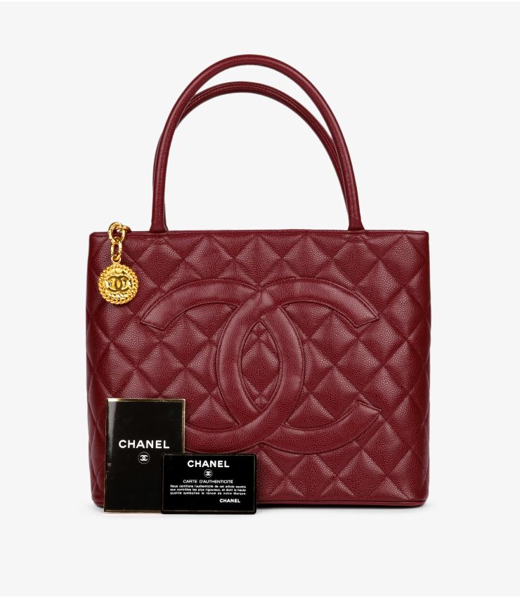 Chanel Medallion Tote Burgundy CHANEL Reprint Tote Bag Caviar Skin