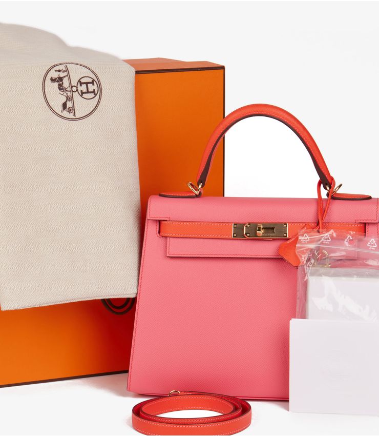 アクセサリー HERMES combination bungle Privé Porter | 🩷 Hermès 28cm Kelly Retourne Bubblegum Epsom