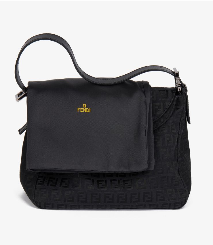 Fendi Black Zucca Canvas Vintage Mama Baguette CB566 | Xupes