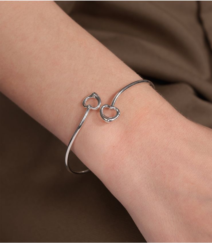 Tiffany & Co. Silver Elsa Peretti Open Heart Bangle J1527 | Xupes