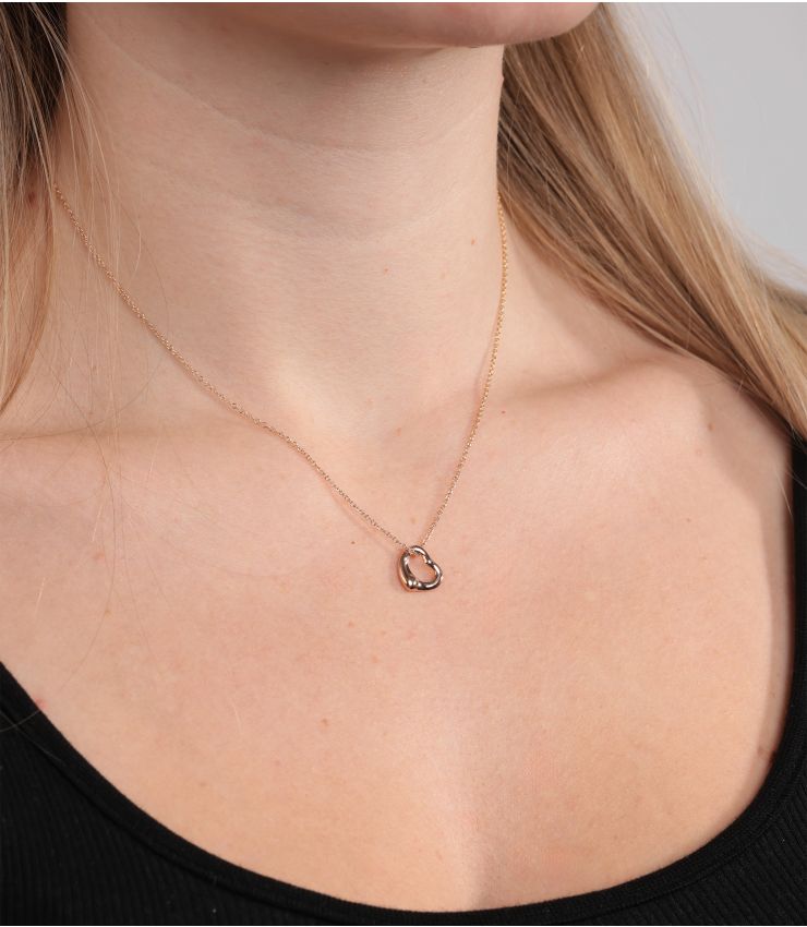 18ct Rose Gold 11mm Elsa Peretti Open Heart Pendant