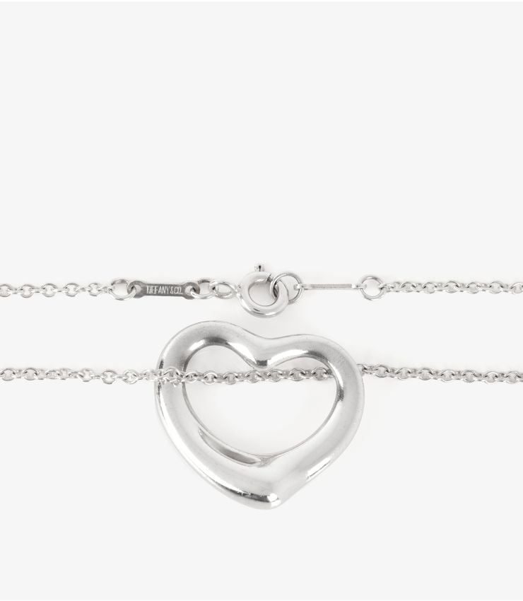 Tiffany & Co. Pre-Owned Silver 22mm Open Heart Pendant J1697