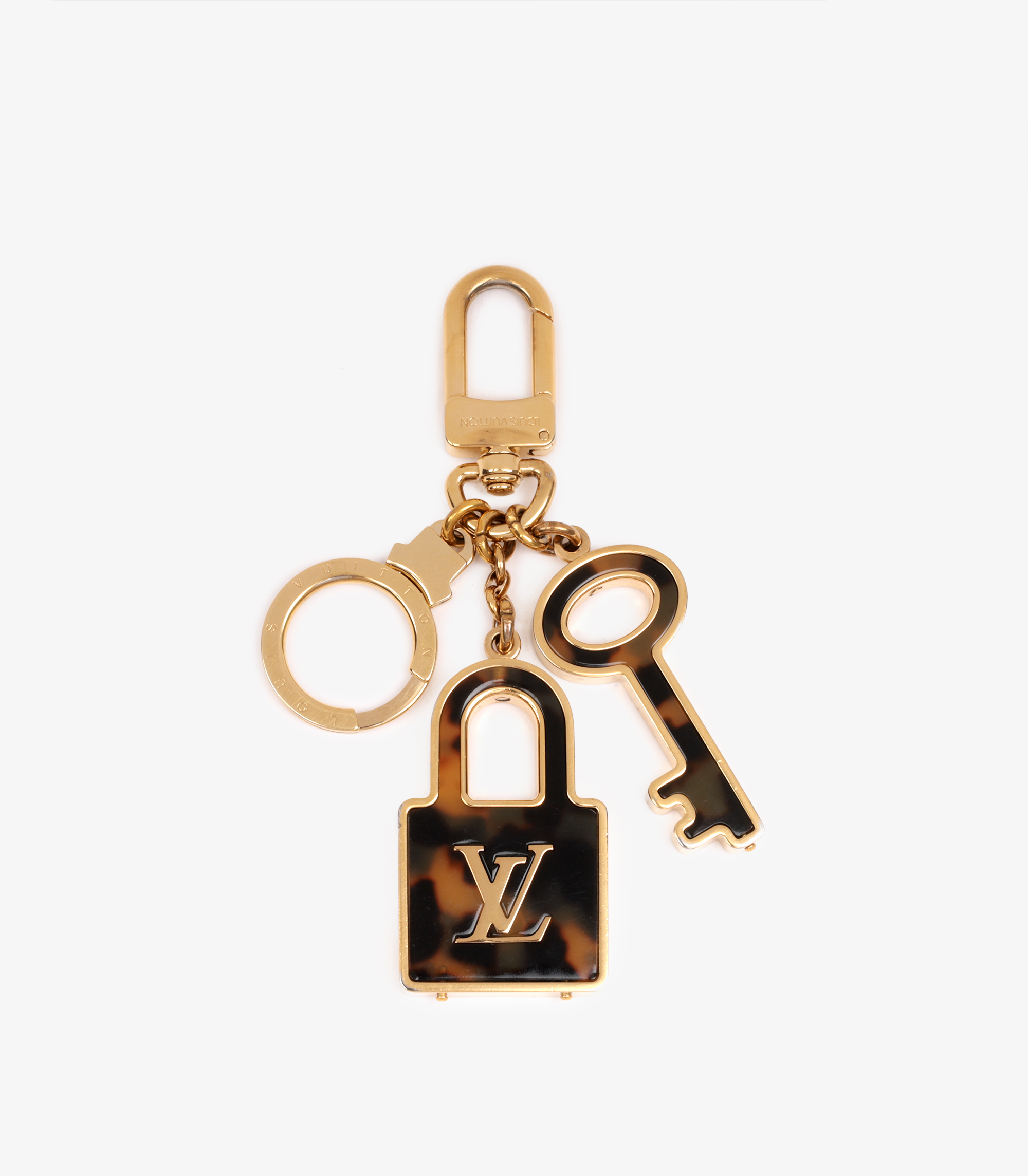 Tortoiseshell Resin & Gold Tone Confidence Bag Charm Key Holder