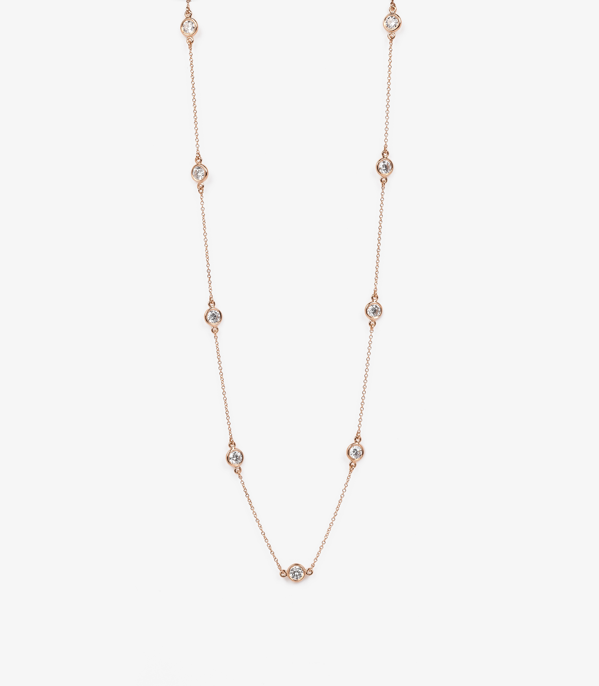 Tiffany & Co. Bezel Diamond Tennis Necklace COMJ715 | Xupes
