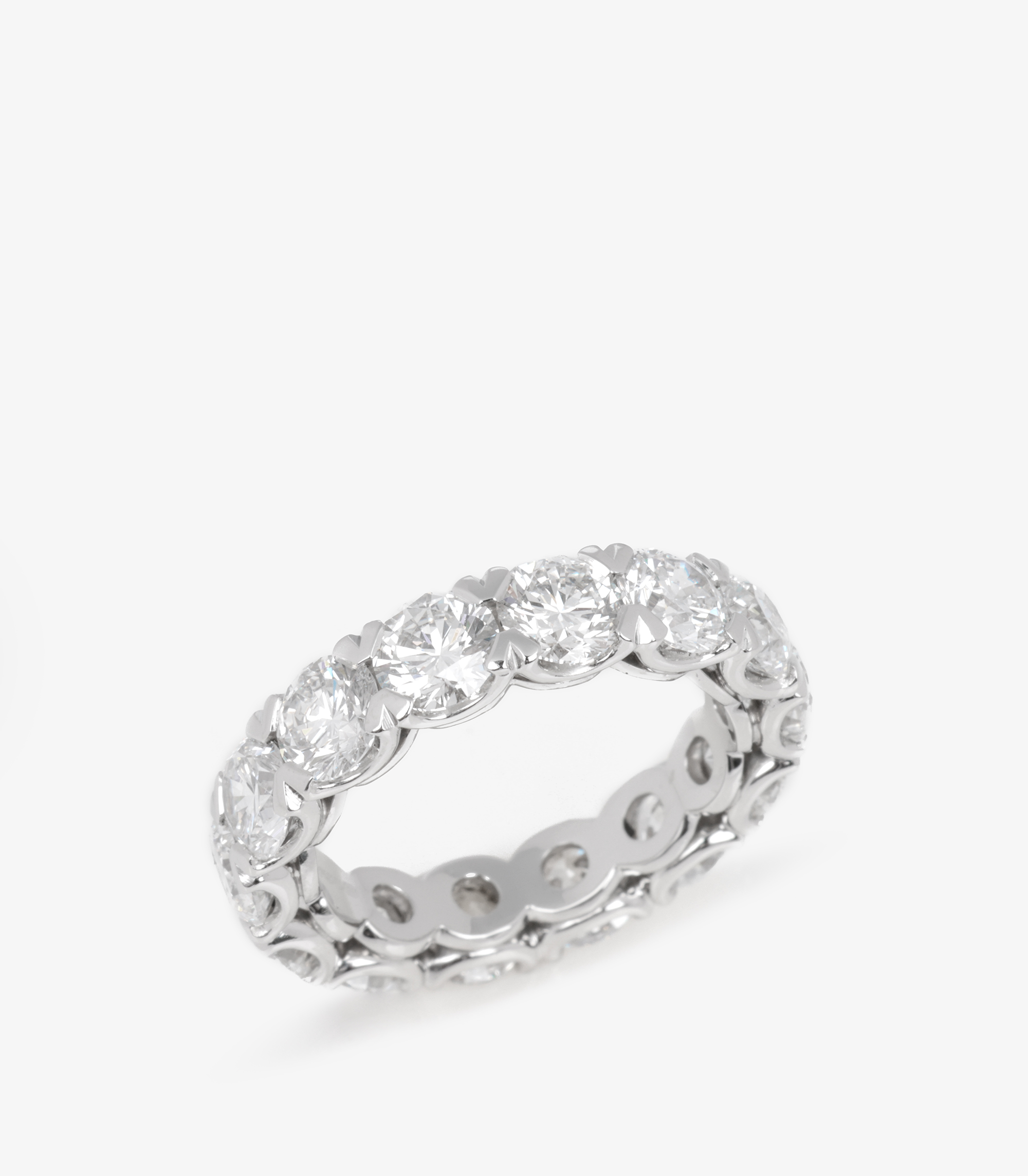 Brilliant Cut 6.01ct Diamond Platinum Full Eternity Ring