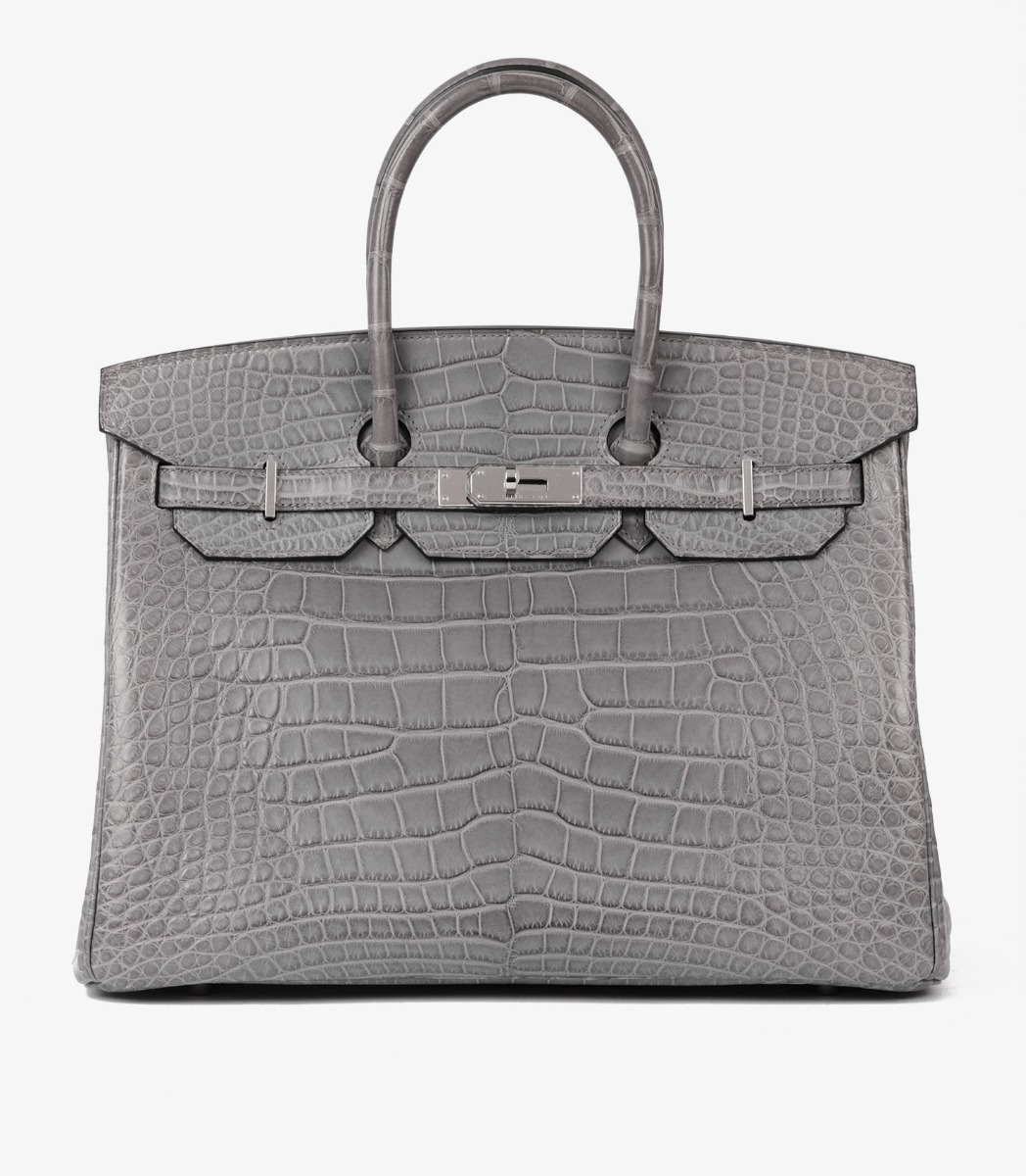Gris Paris Matte Alligator Leather Birkin 35cm Retourne Gris Paris Matte Alligator Leather Birkin 35cm Retourne