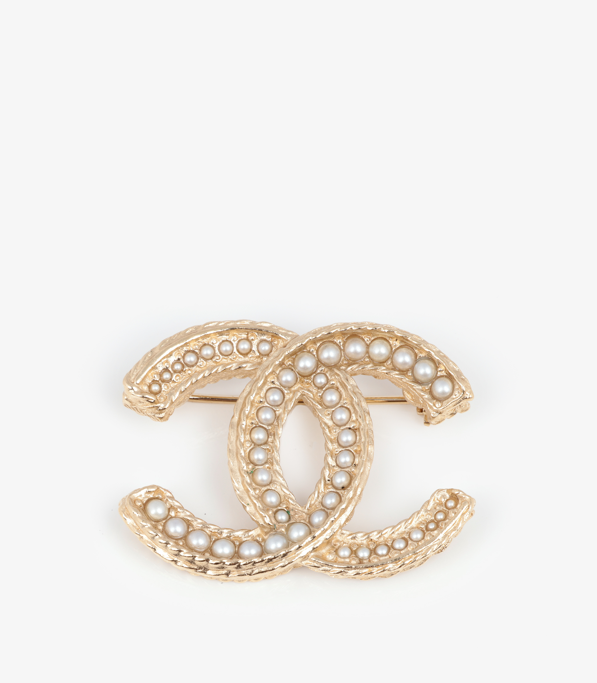 最大80％オフ Chanel Faux Pearl Matte Gold Tone CC Logo Brooch AAJ066 | Xupes ブローチ
