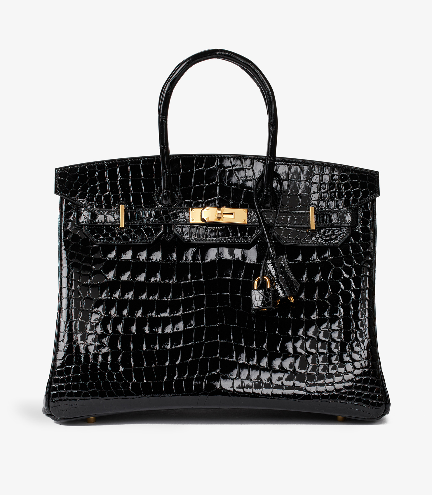 Hermès Black Shiny Porosus Crocodile Leather Birkin 35cm Retourne at Xupes Hermès Black Shiny Porosus Crocodile Leather Birkin 35cm Retourne at Xupes