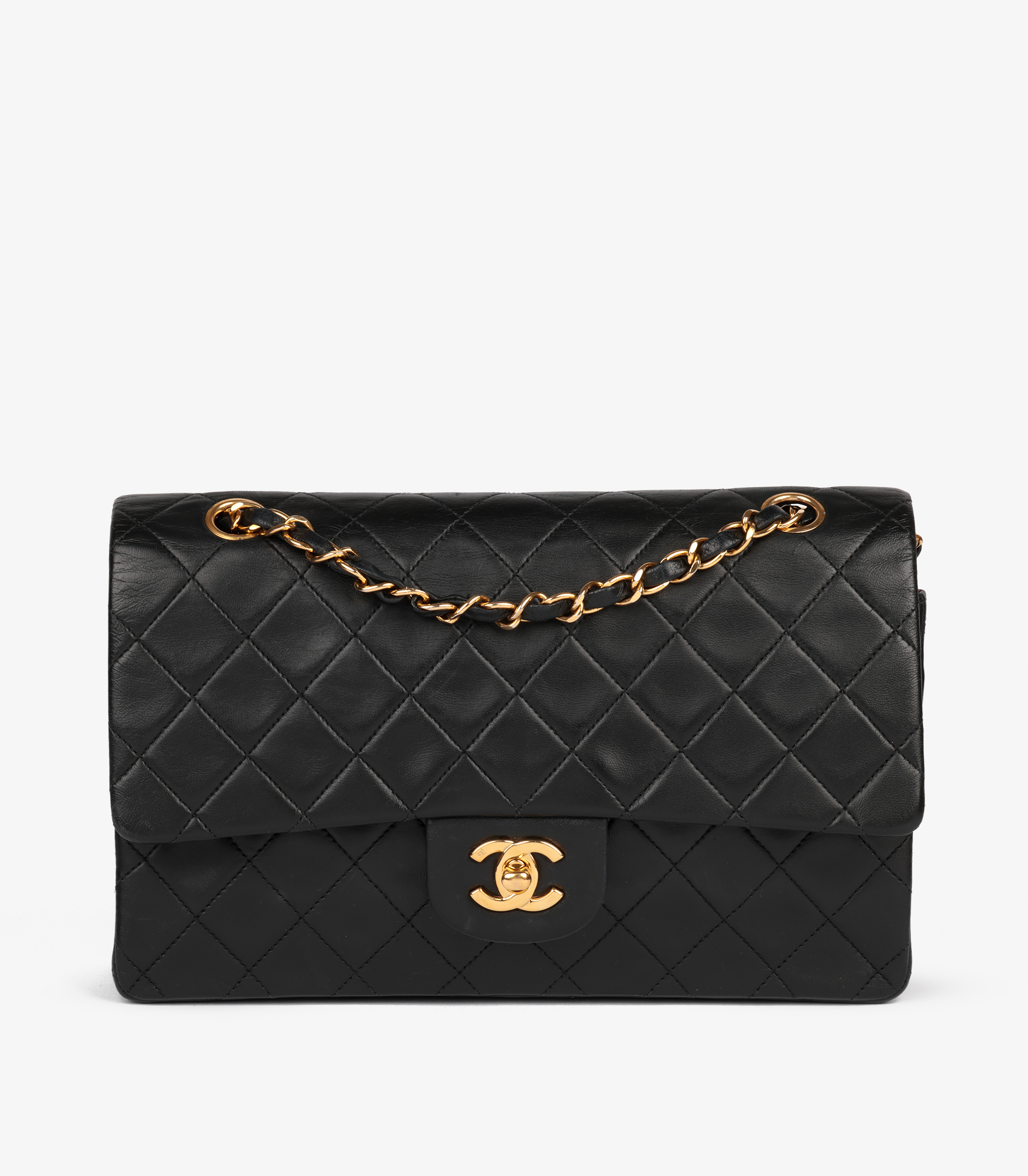 Black Quilted Lambskin Vintage Medium Classic Double Flap Bag