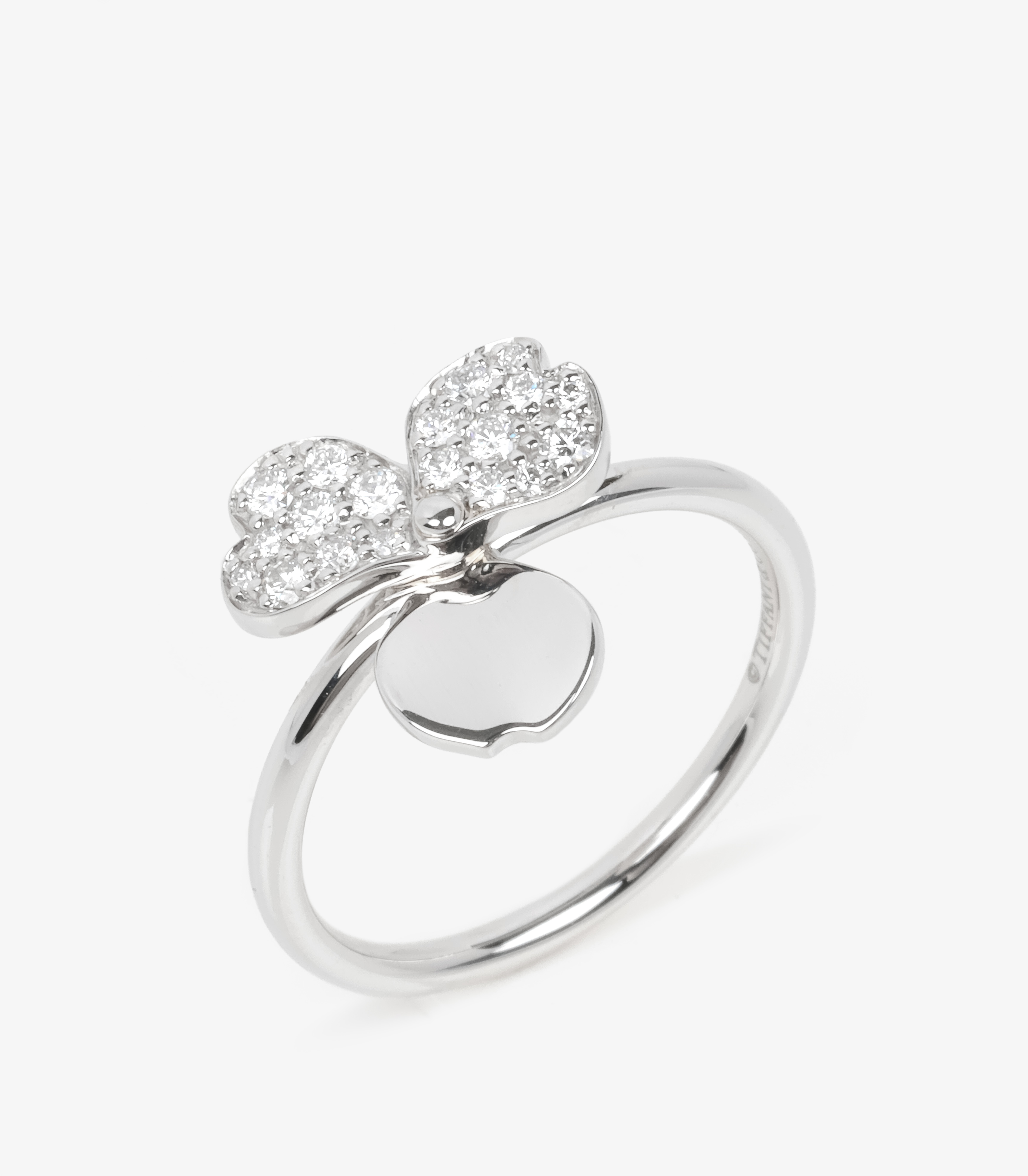 Tiffany Co. Pave Diamond Paper Flowers Ring COMJ781 Xupes