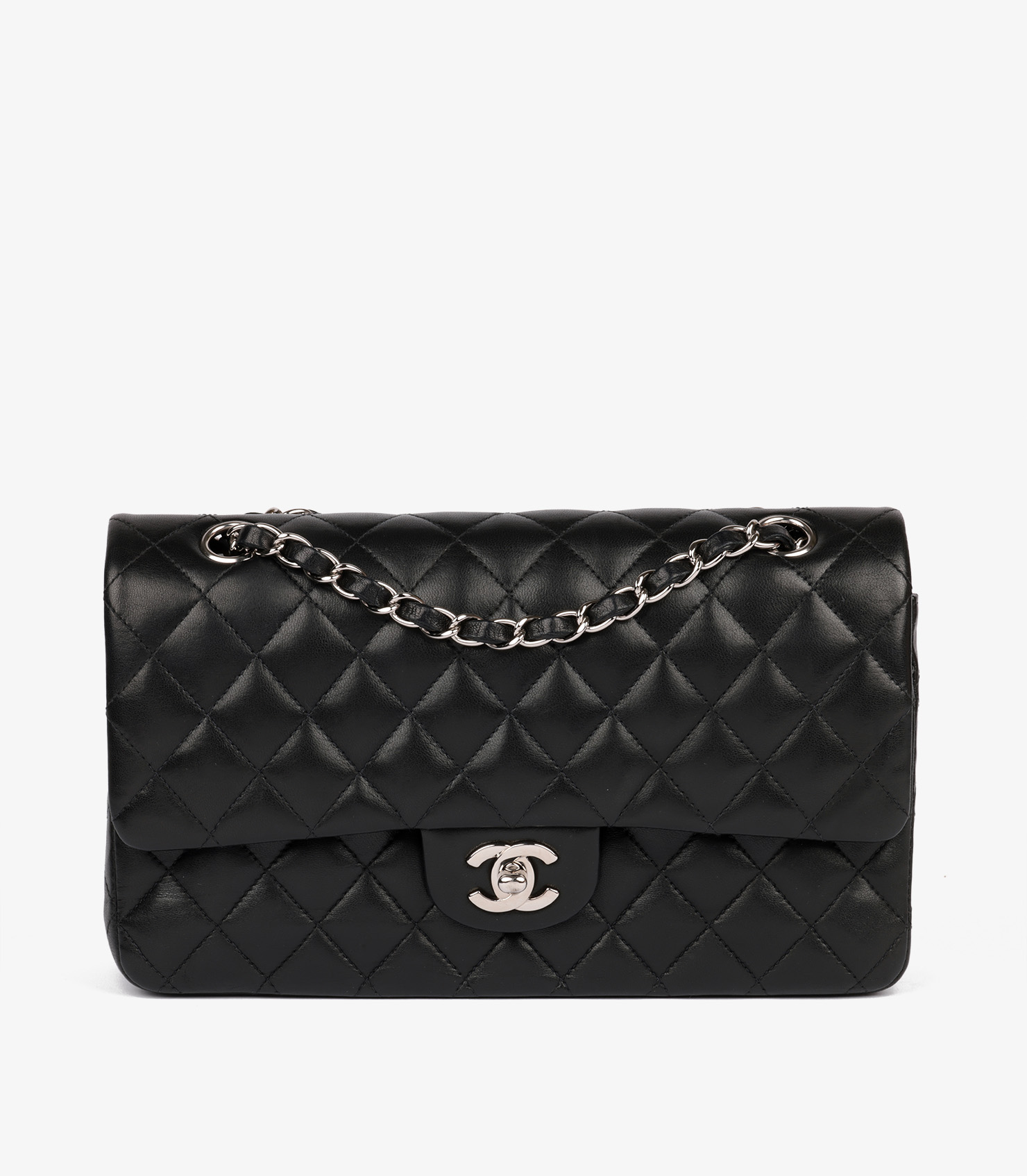 Black Quilted Lambskin Medium Classic Double Flap Bag
