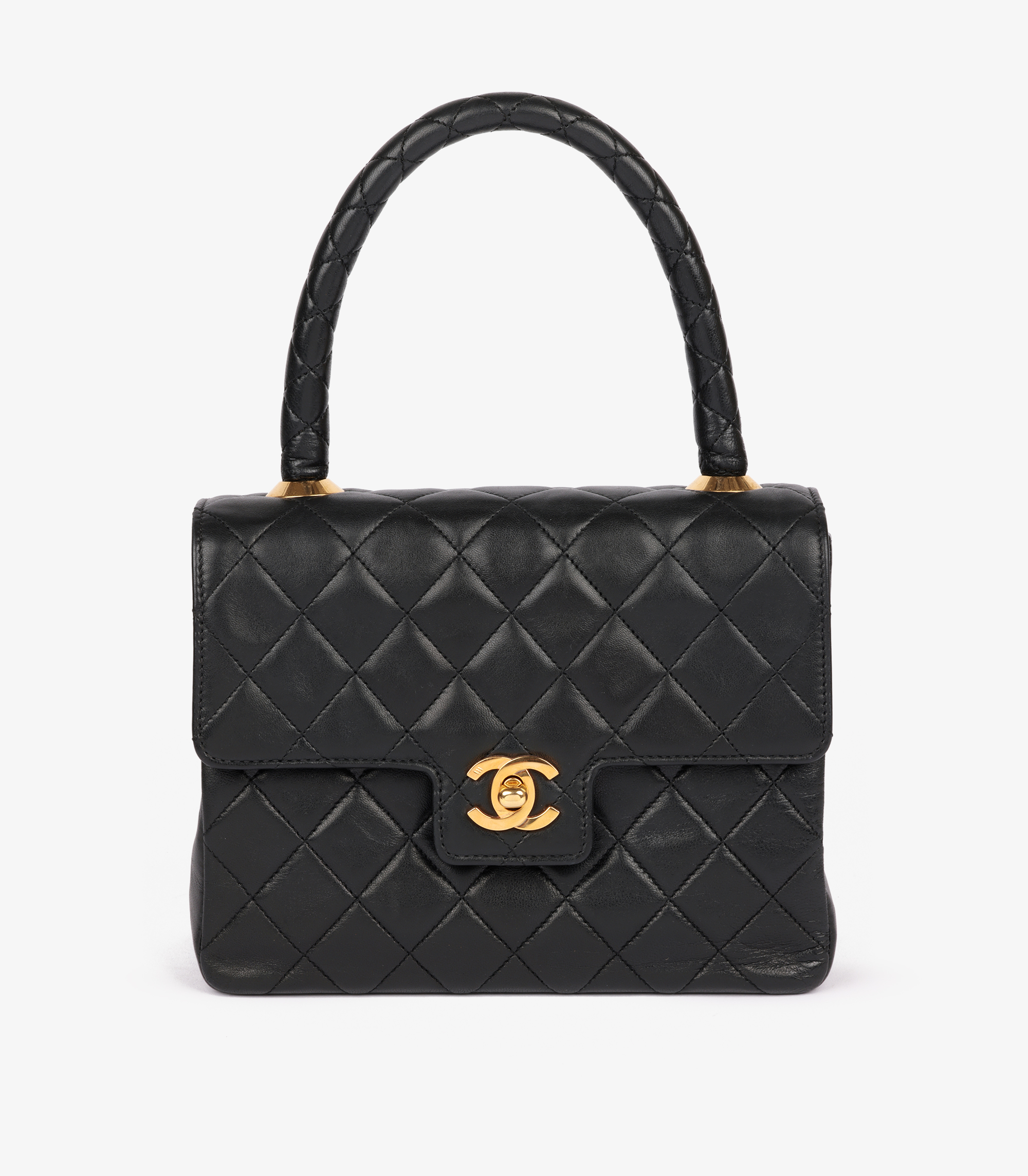 Black Quilted Lambskin Vintage Mini Classic Kelly