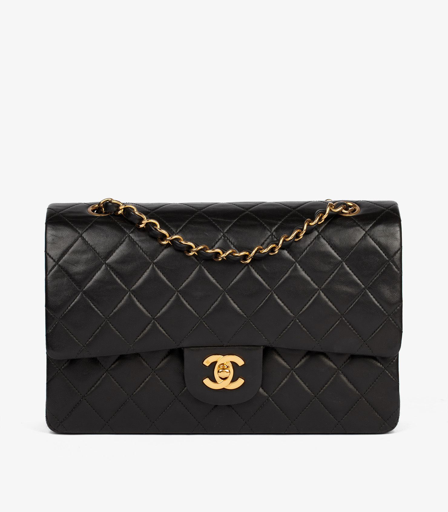 Black Quilted Lambskin Vintage Medium Classic Double Flap Bag