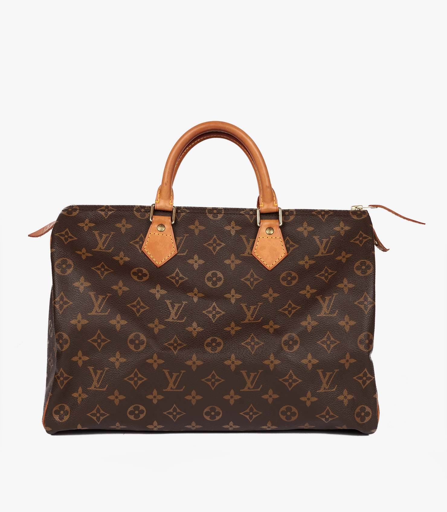 Brown Monogram Coated Canvas & Vachetta Leather Speedy 35