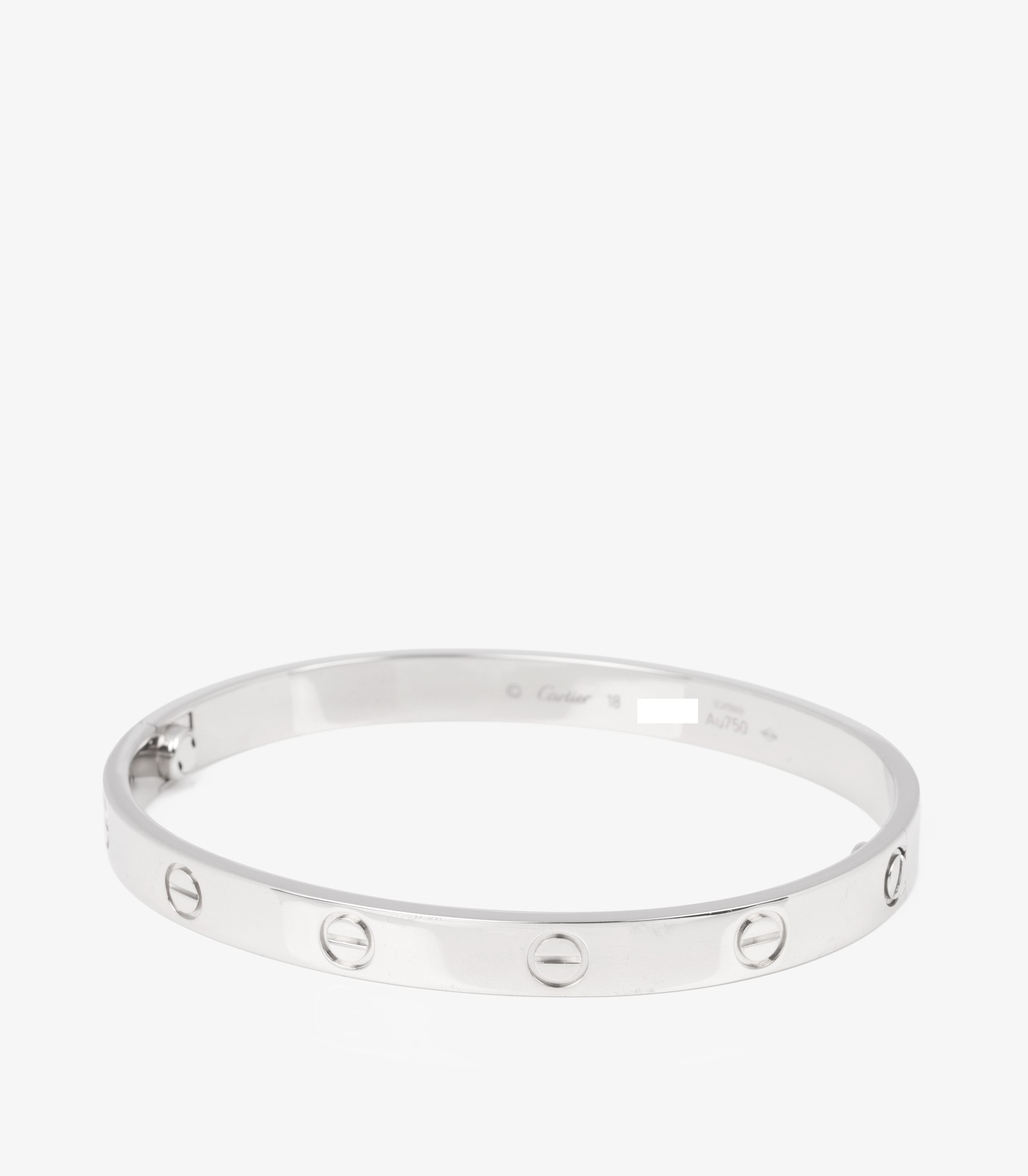 18ct White Gold Love Bangle