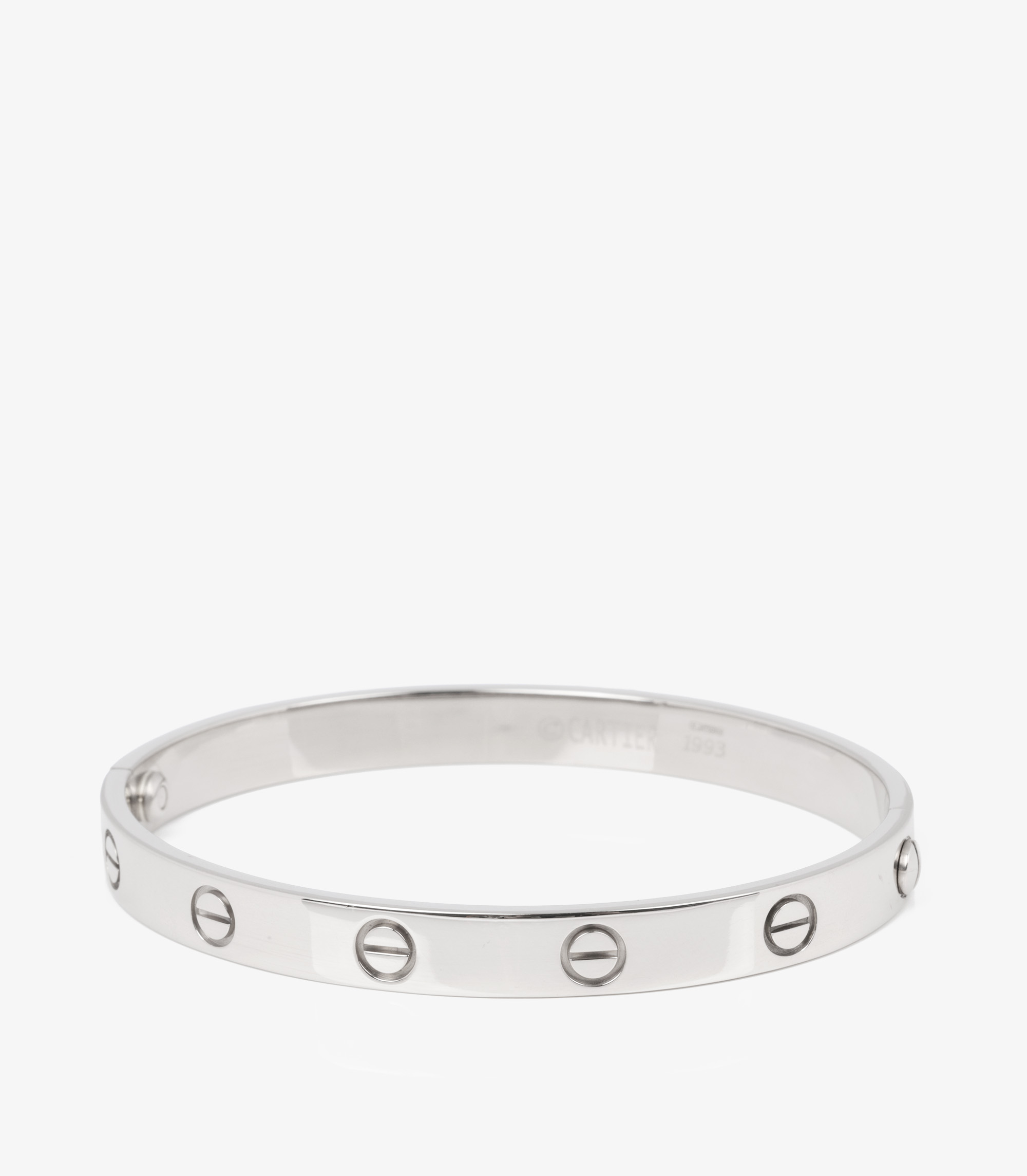 18ct White Gold Love Bangle