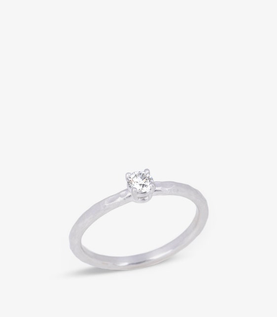 Brilliant Cut 0.19ct Solitaire Diamond 18ct White Gold Paloma Picasso Ring
