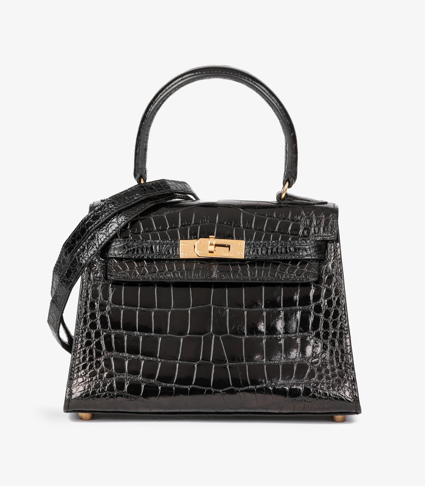 Hermès Black Shiny Mississippiensis Alligator Leather Vintage Kelly 20cm Sellier at Xupes Hermès Black Shiny Mississippiensis Alligator Leather Vintage Kelly 20cm Sellier at Xupes