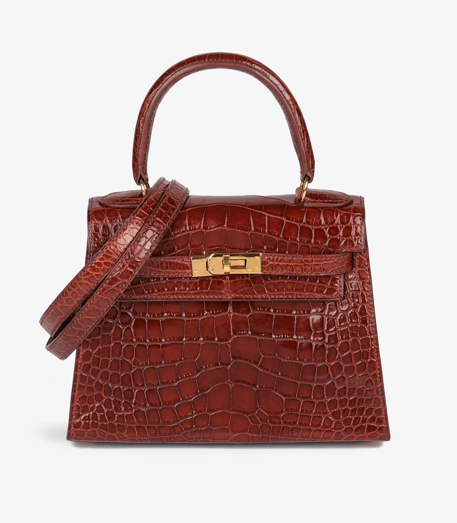 Hermès Miel Mississippiensis Alligator Vintage Leather Kelly 20cm at Xupes Hermès Miel Mississippiensis Alligator Vintage Leather Kelly 20cm at Xupes