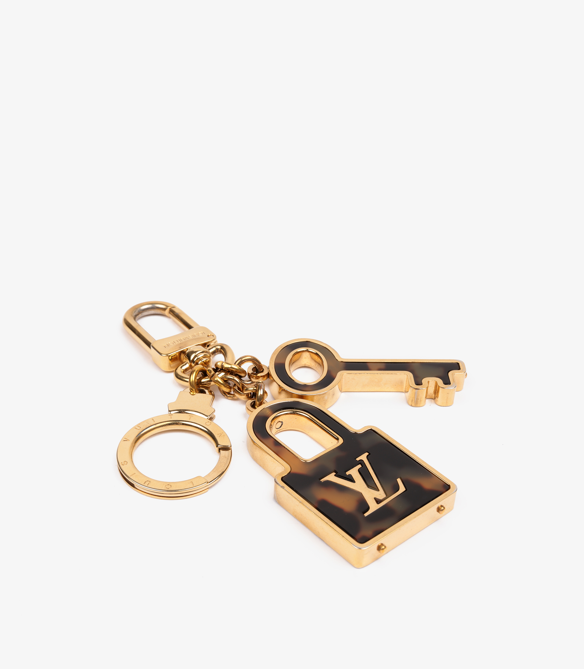 Tortoiseshell Resin & Gold Tone Confidence Bag Charm Key Holder