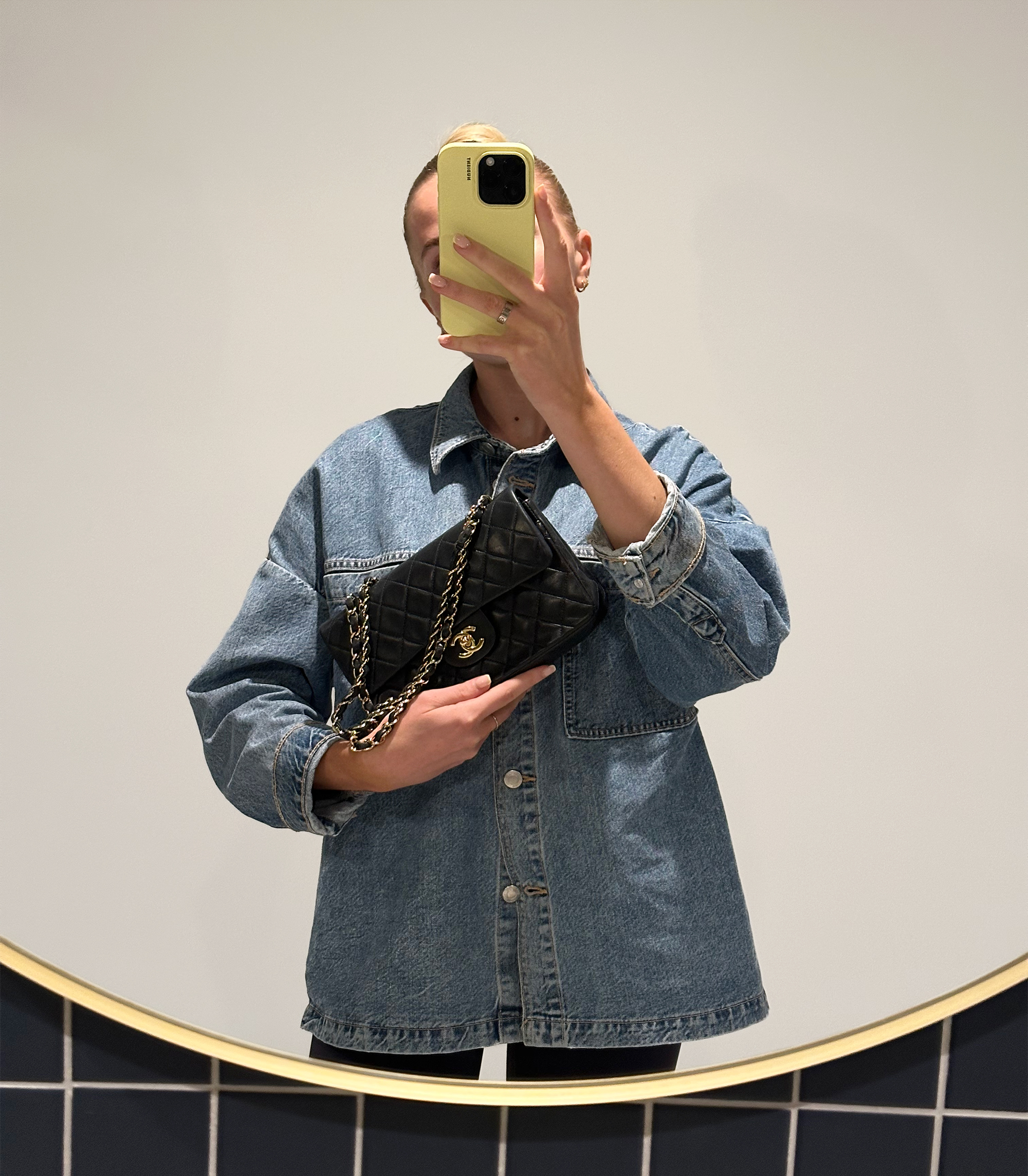 Black Quilted Lambskin Vintage Small Classic Double Flap Bag