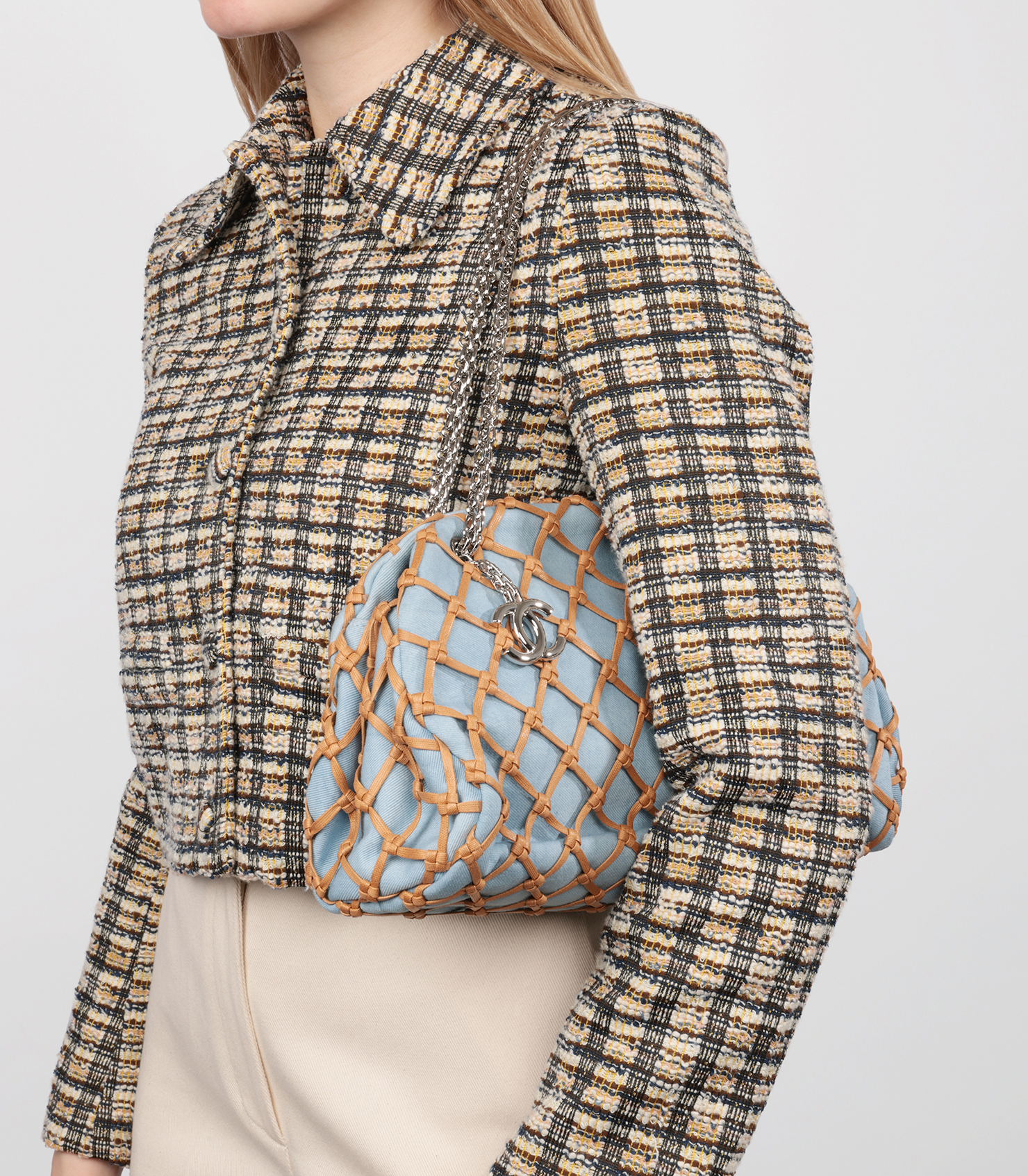 Chanel Denim Canebier Just Mademoiselle Bowling Bag CB362