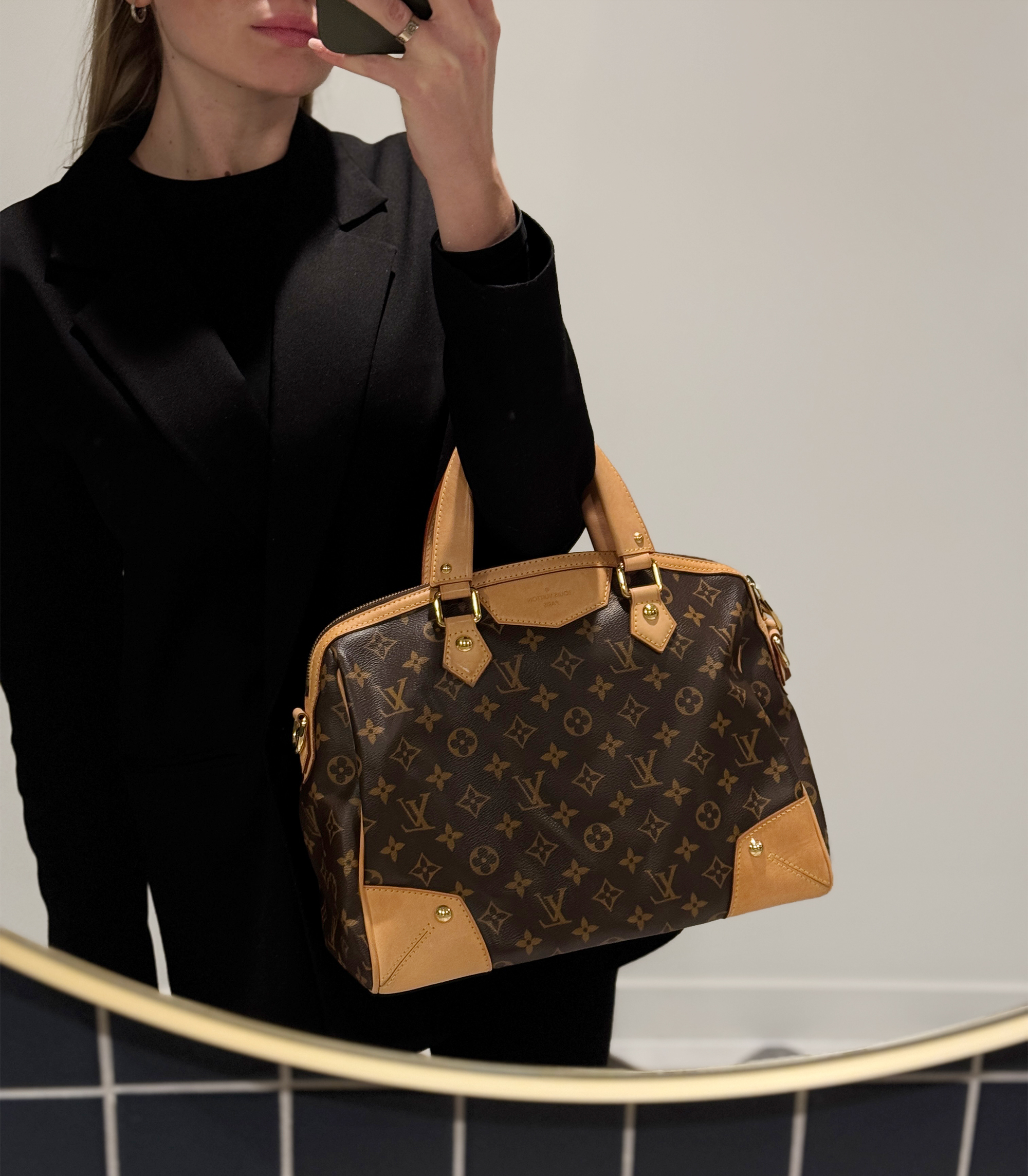 Brown Monogram Coated Canvas & Vachetta Leather Retiro PM