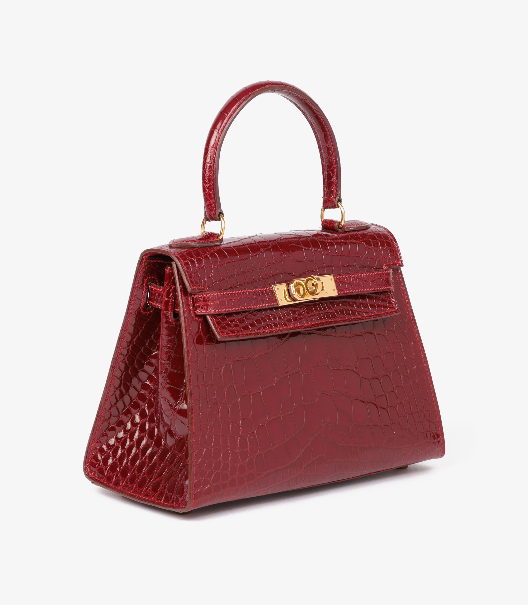 Rouge H Shiny Alligator Leather Vintage Kelly 20cm