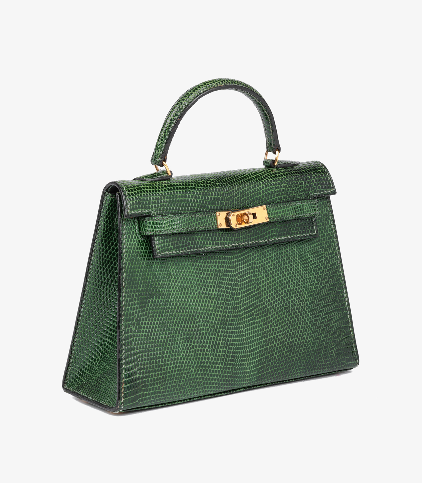 Vert Moyen Lizard Leather Special Order Vintage Convertible Kelly 15cm Sellier with Constance Belt