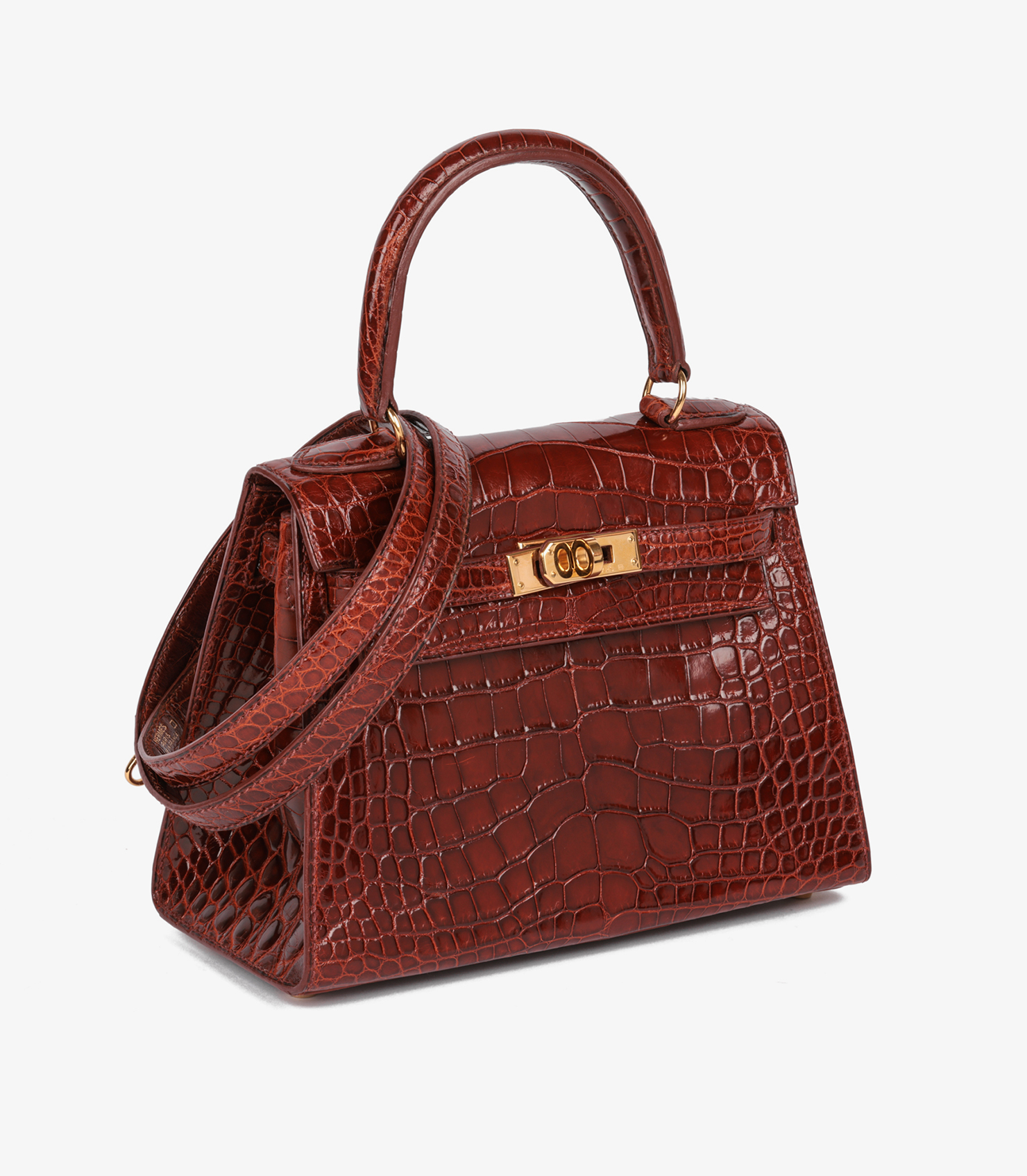 Hermès Miel Mississippiensis Alligator Vintage Leather Kelly 20cm at Xupes