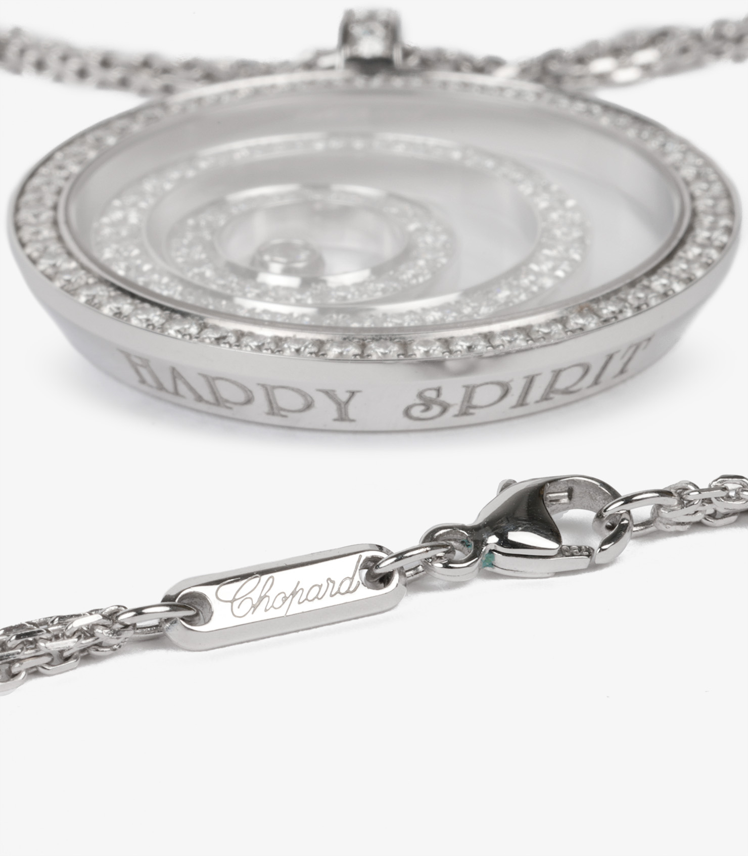 Chopard Pavé Diamond White Gold Happy Spirit Pendant | COMJ831