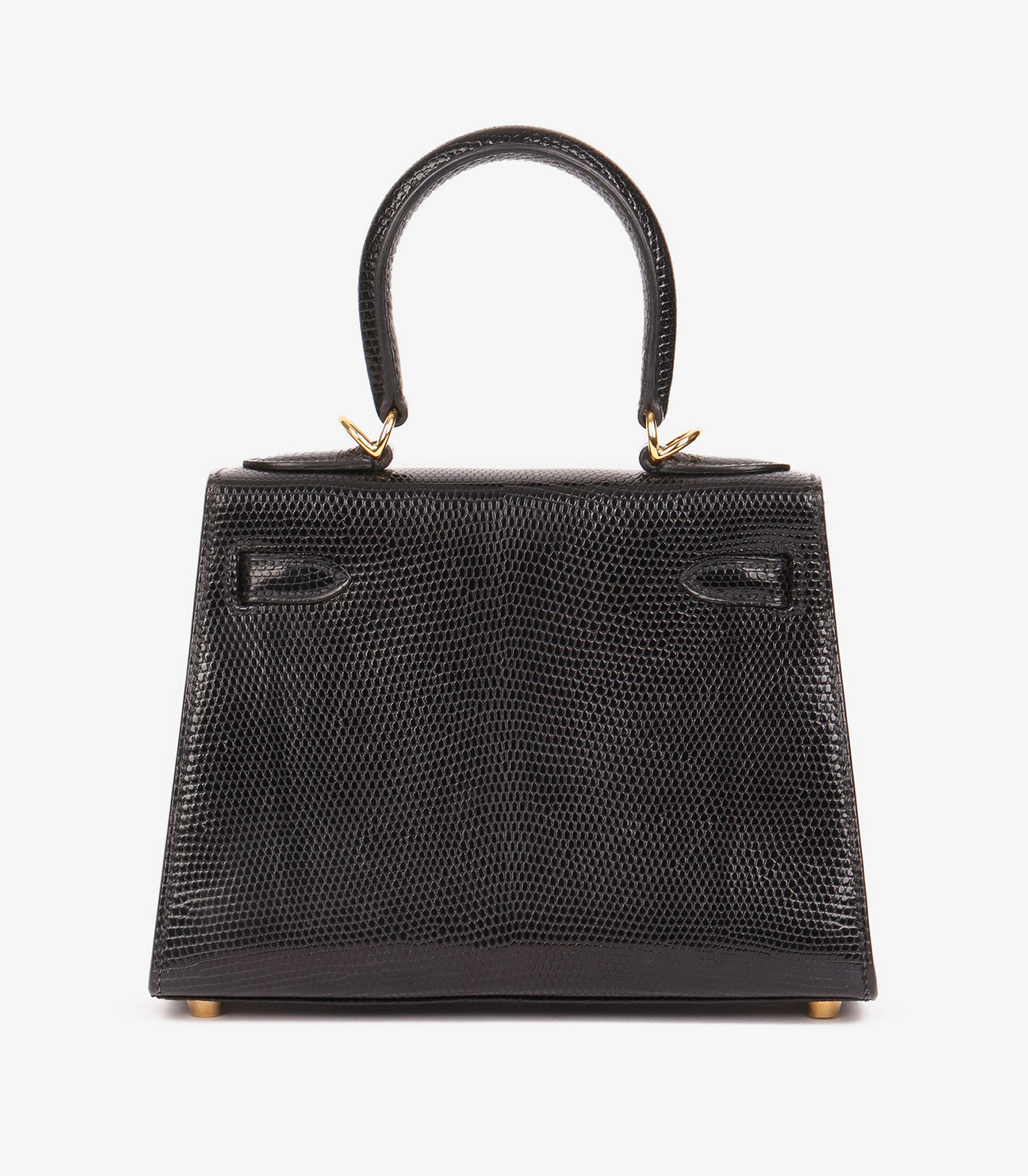 Black Lizard Leather Vintage Kelly 20cm Sellier