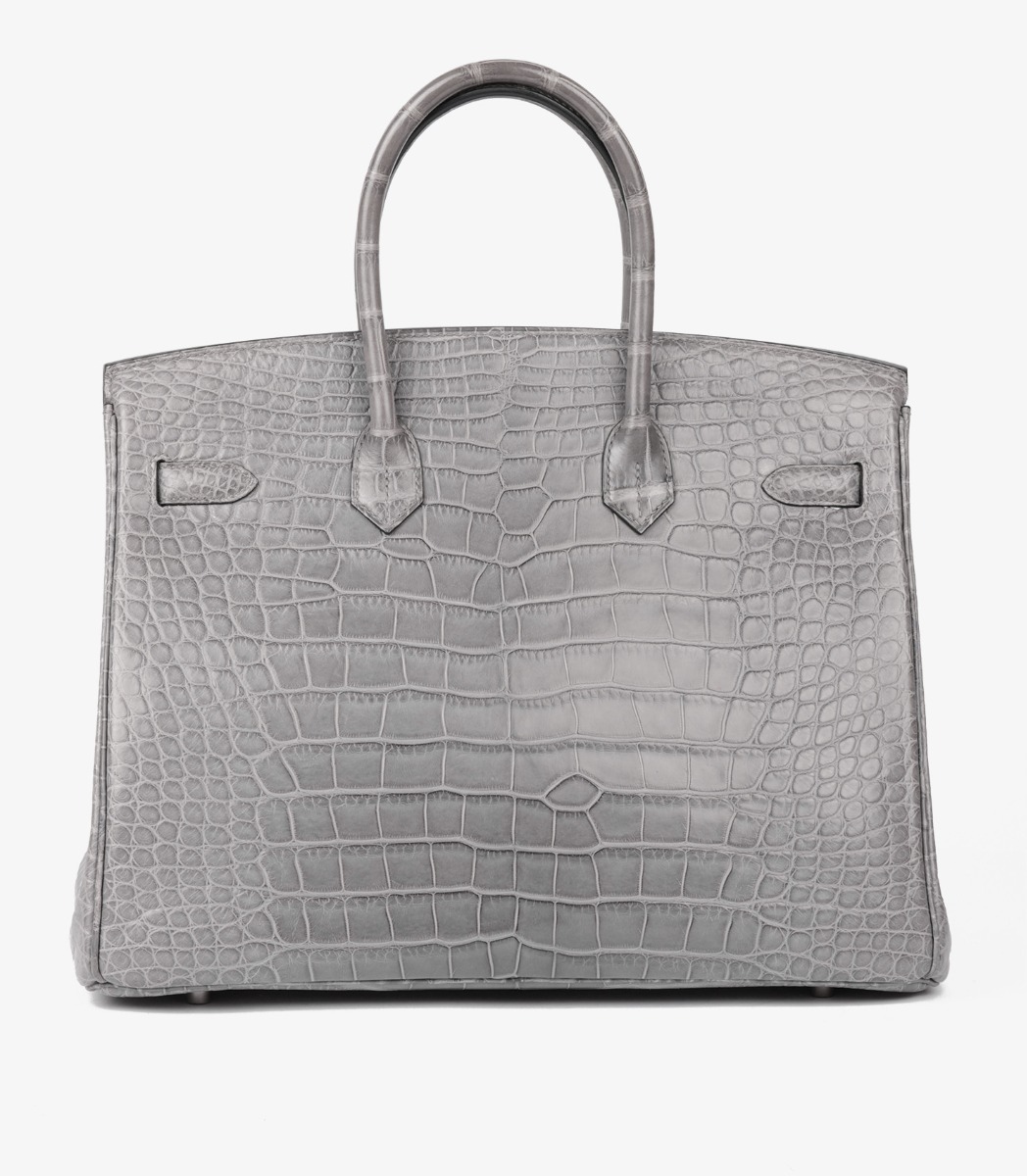 Gris Paris Matte Alligator Leather Birkin 35cm Retourne