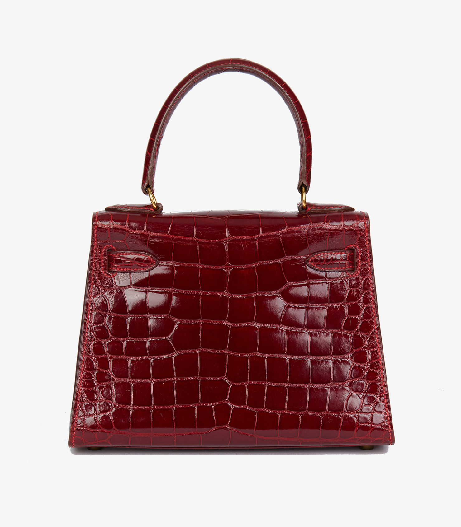 Hermès Rouge Sellier Shiny Alligator Vintage Kelly 20cm Sellier at Xupes