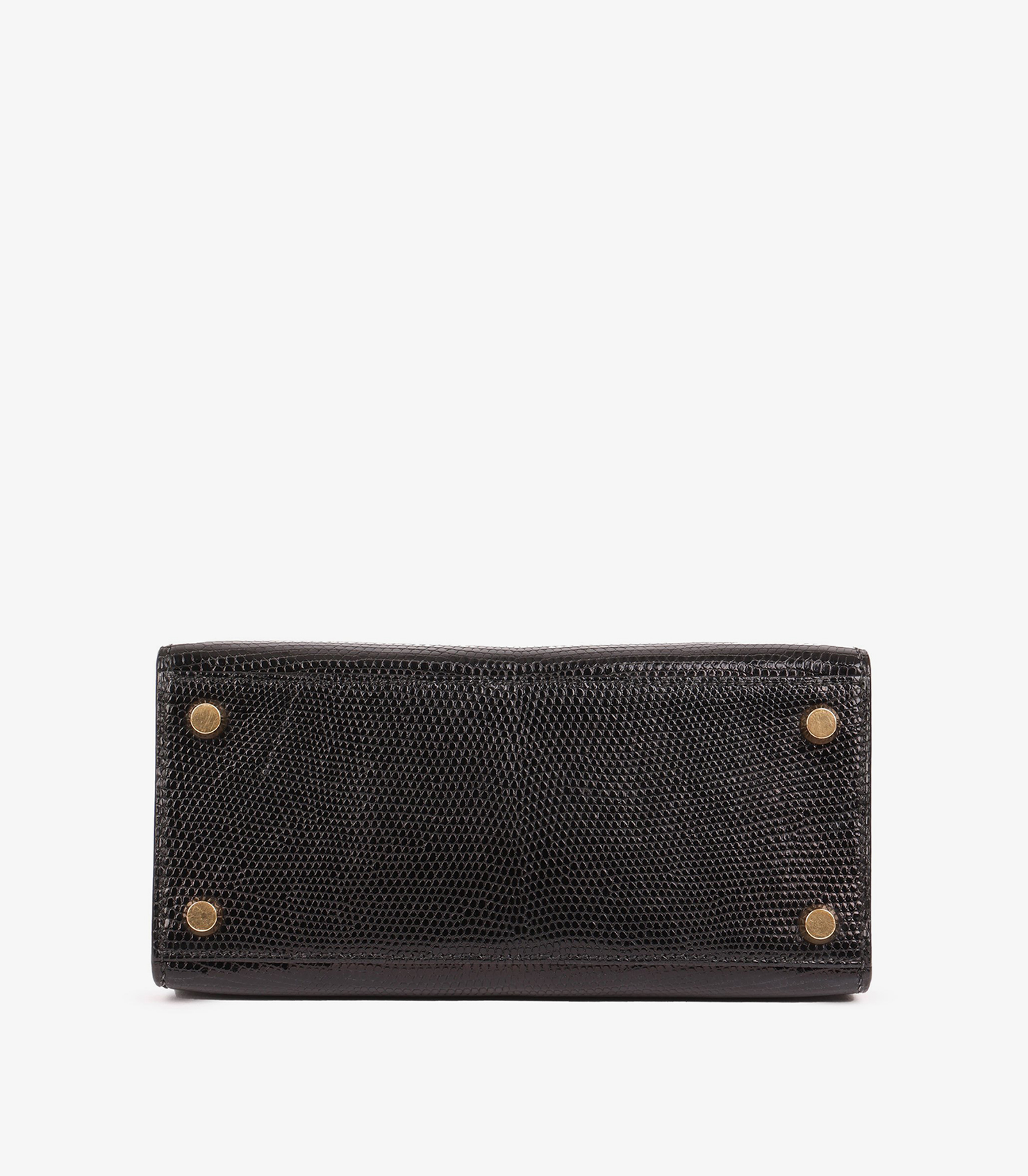 Black Lizard Leather Vintage Kelly 20cm Sellier