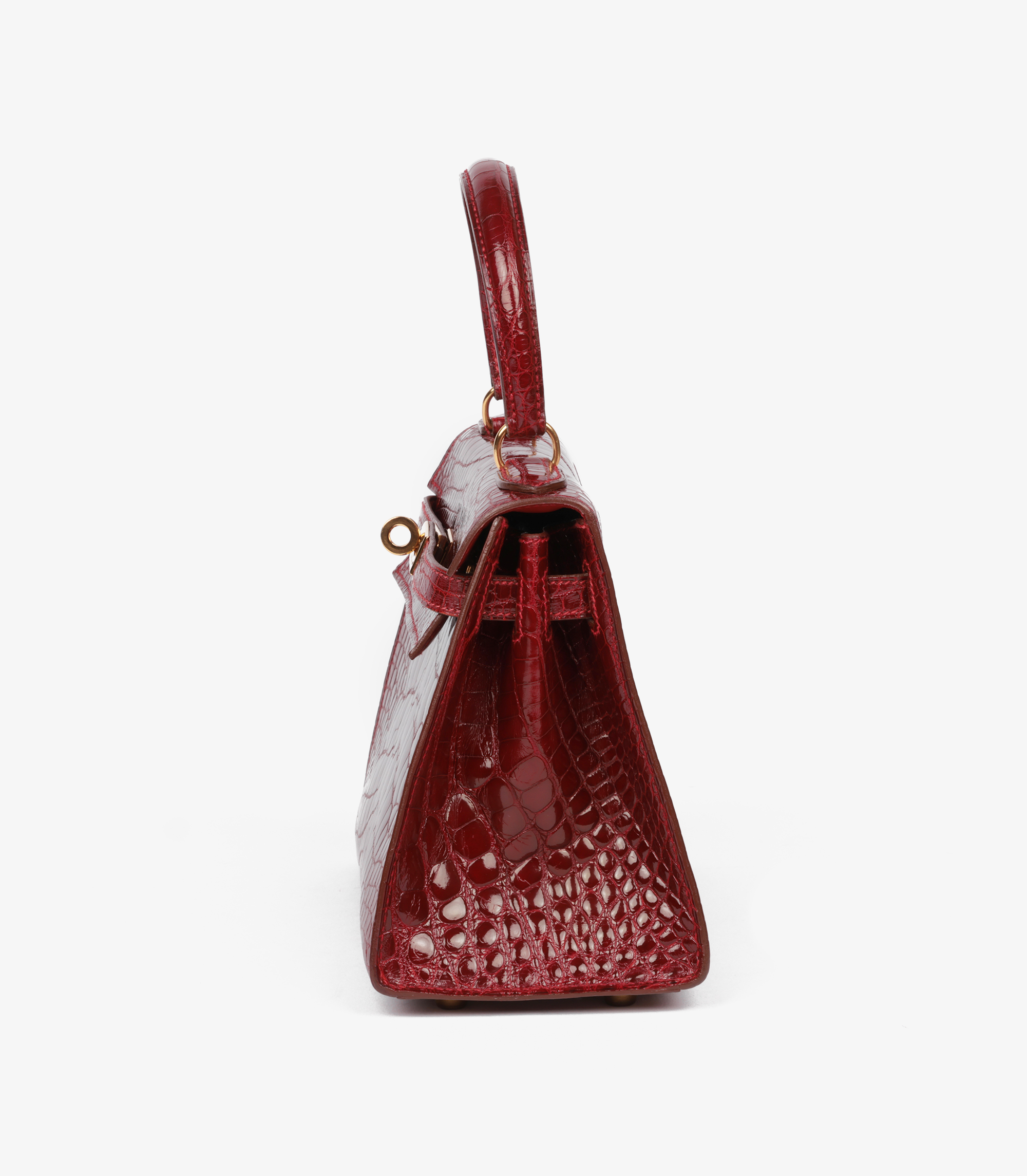 Rouge H Shiny Alligator Leather Vintage Kelly 20cm