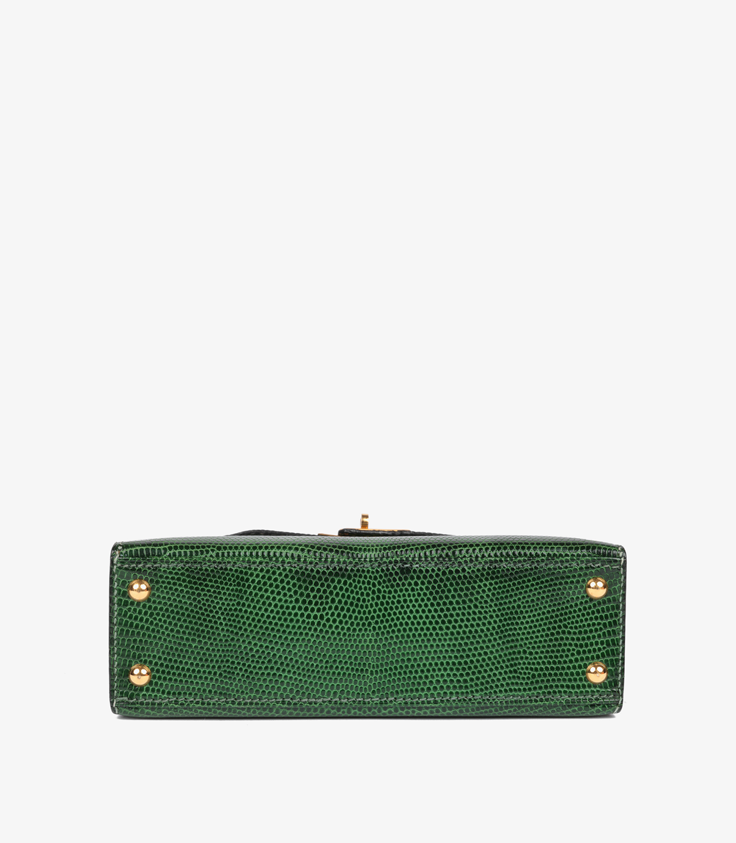 Vert Moyen Lizard Leather Special Order Vintage Convertible Kelly 15cm Sellier with Constance Belt