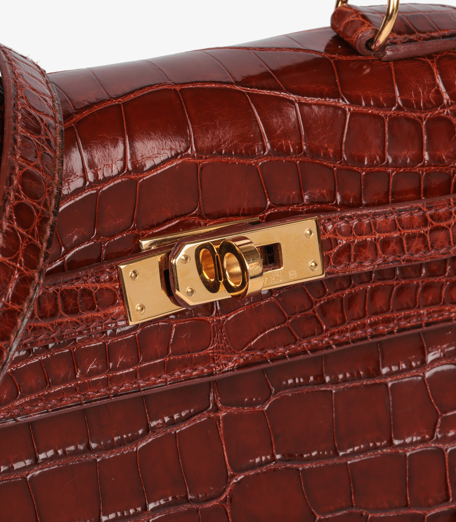 Hermès Miel Mississippiensis Alligator Vintage Leather Kelly 20cm at Xupes