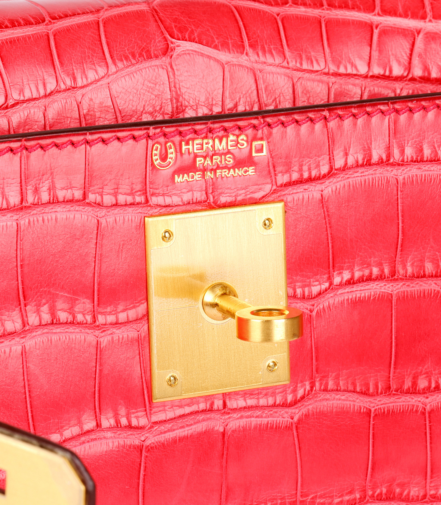 Hermès Bougainvillea & Gris Perle Matte Mississippiensis Alligator Leather HSS Special Order Kelly 28cm Retourne at Xupes