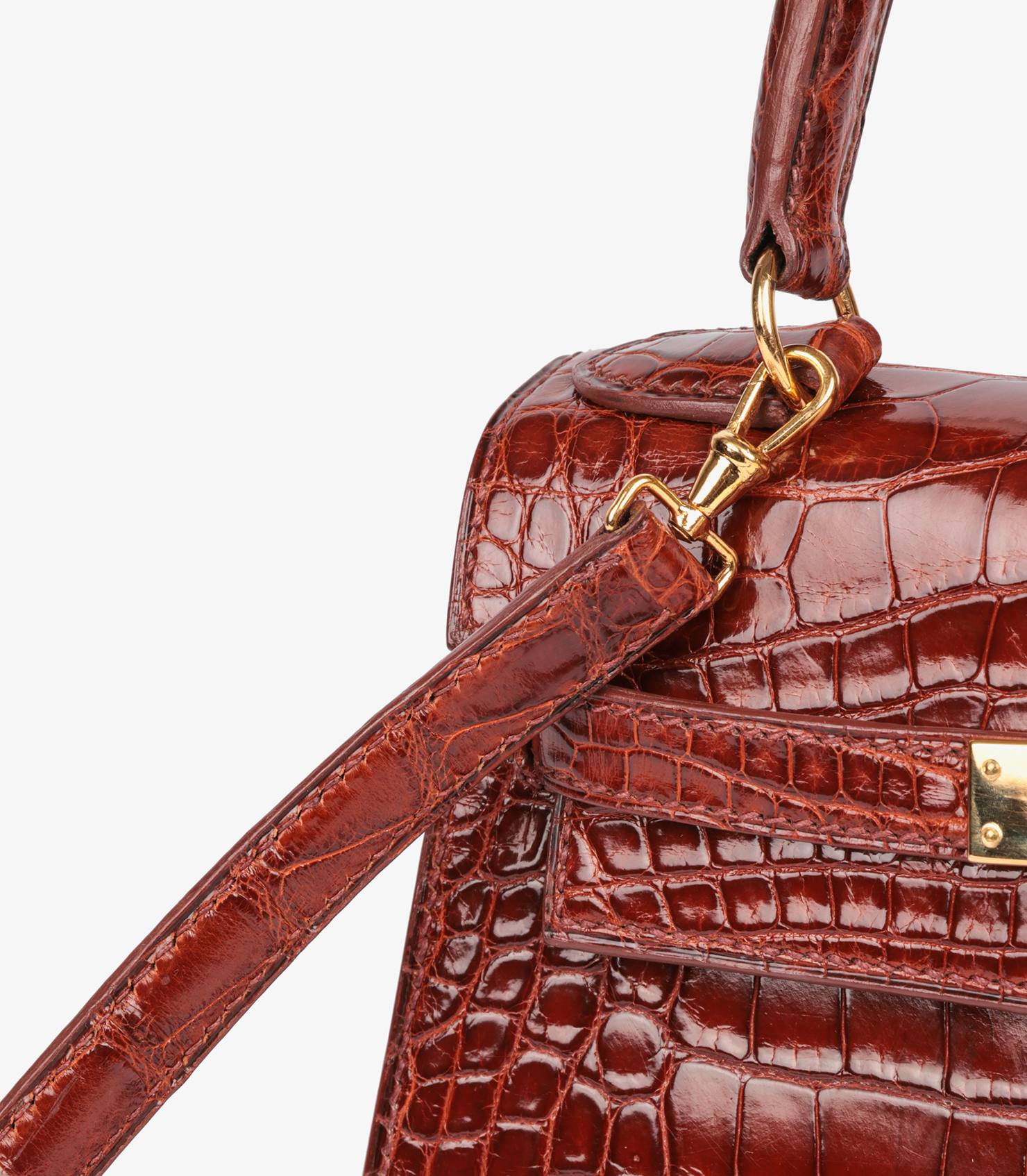 Hermès Miel Mississippiensis Alligator Vintage Leather Kelly 20cm at Xupes