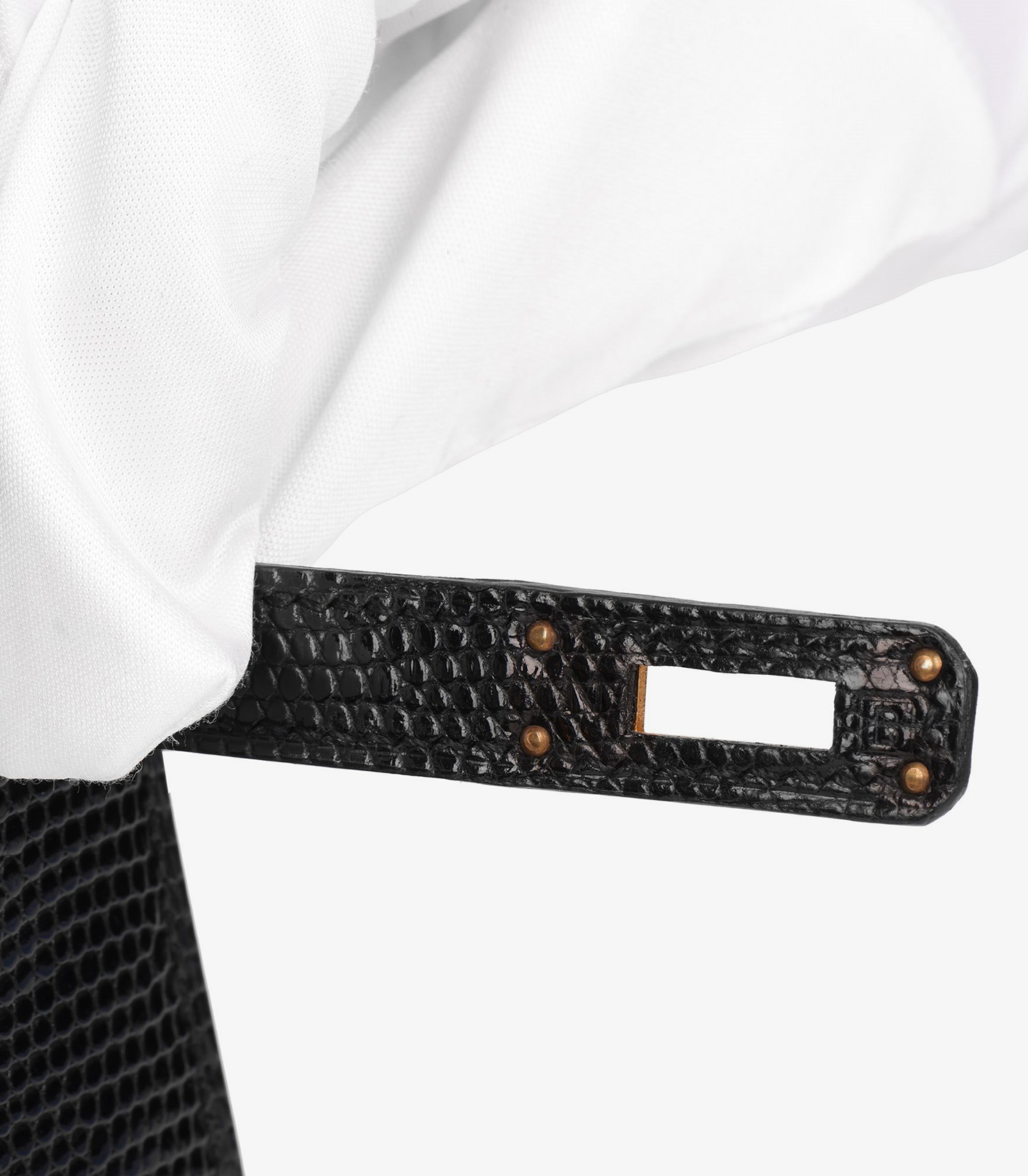 Black Lizard Leather Vintage Kelly 20cm Sellier