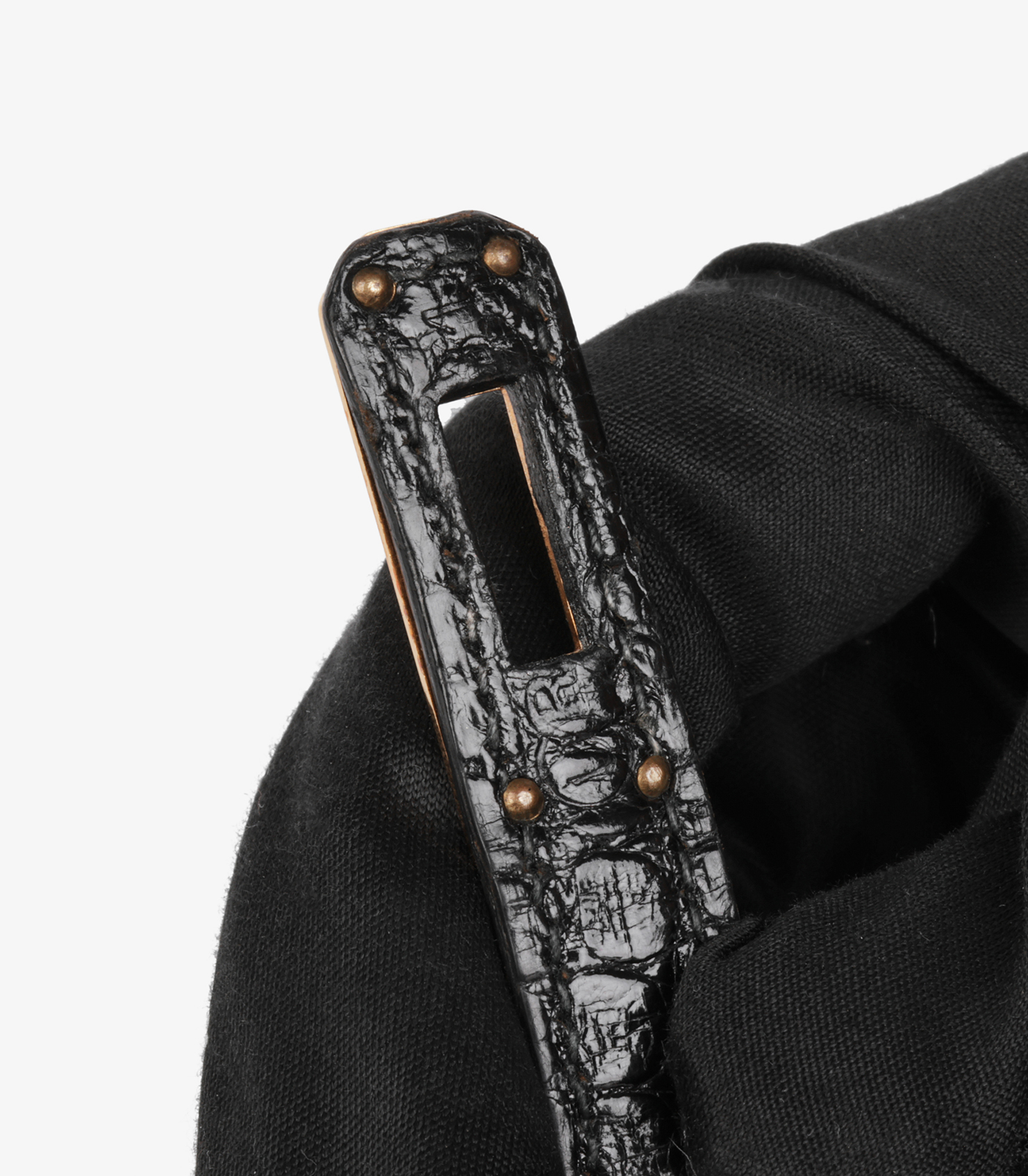 Hermès Black Shiny Mississippiensis Alligator Leather Vintage Kelly 20cm Sellier at Xupes