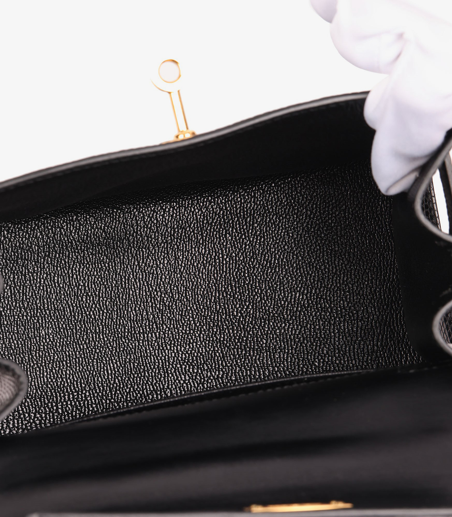 Black Lizard Leather Vintage Kelly 20cm Sellier