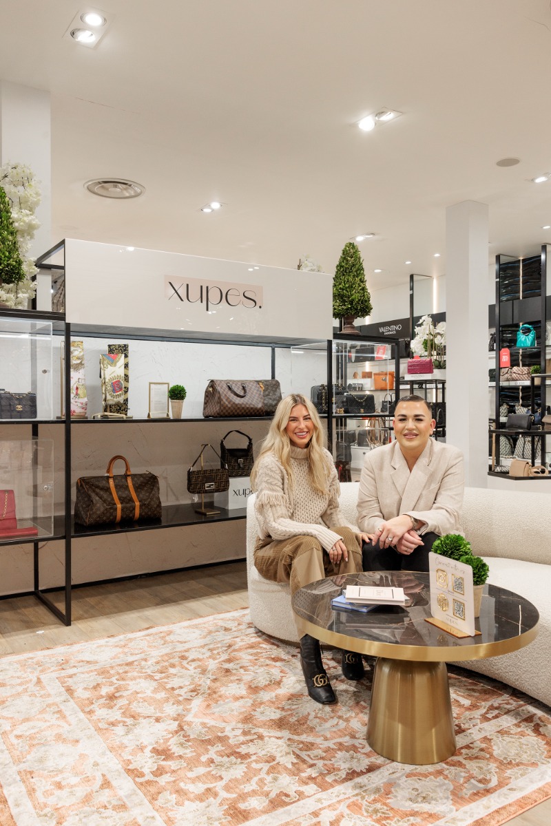 Xupes Director, Reece Morgan with Rebecca Dransfield of Sandersons Department Store