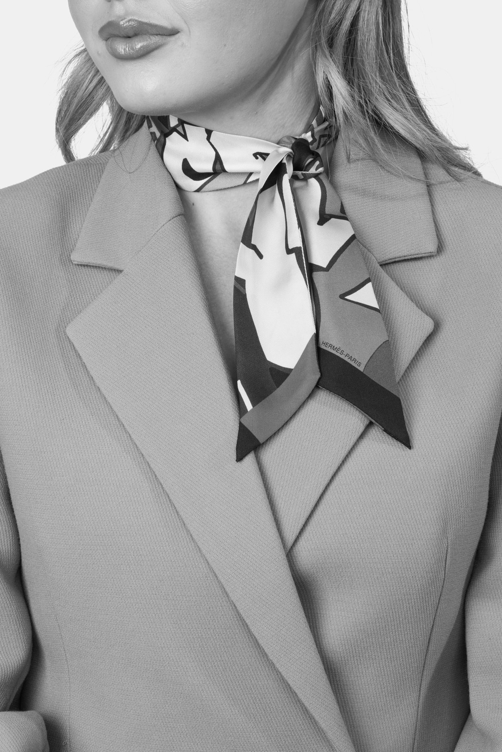 Hermès Twilly Scarf around neck