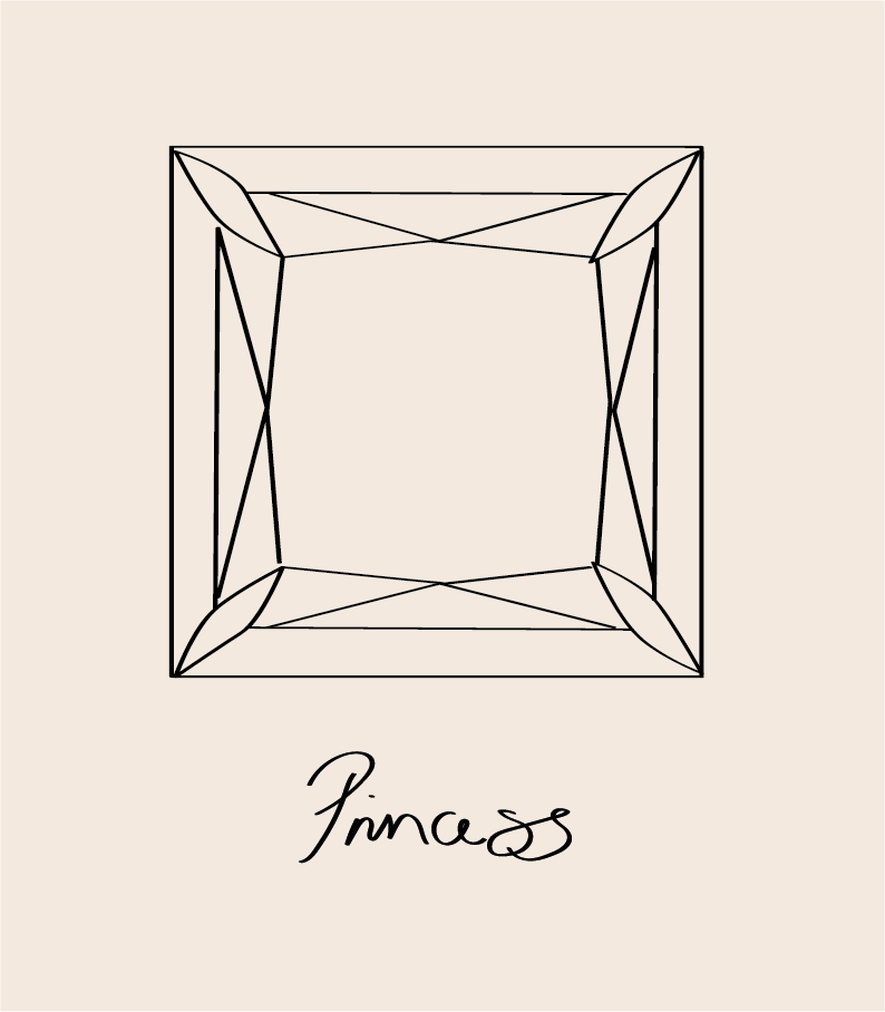 Princess Diamond Cut Graphic