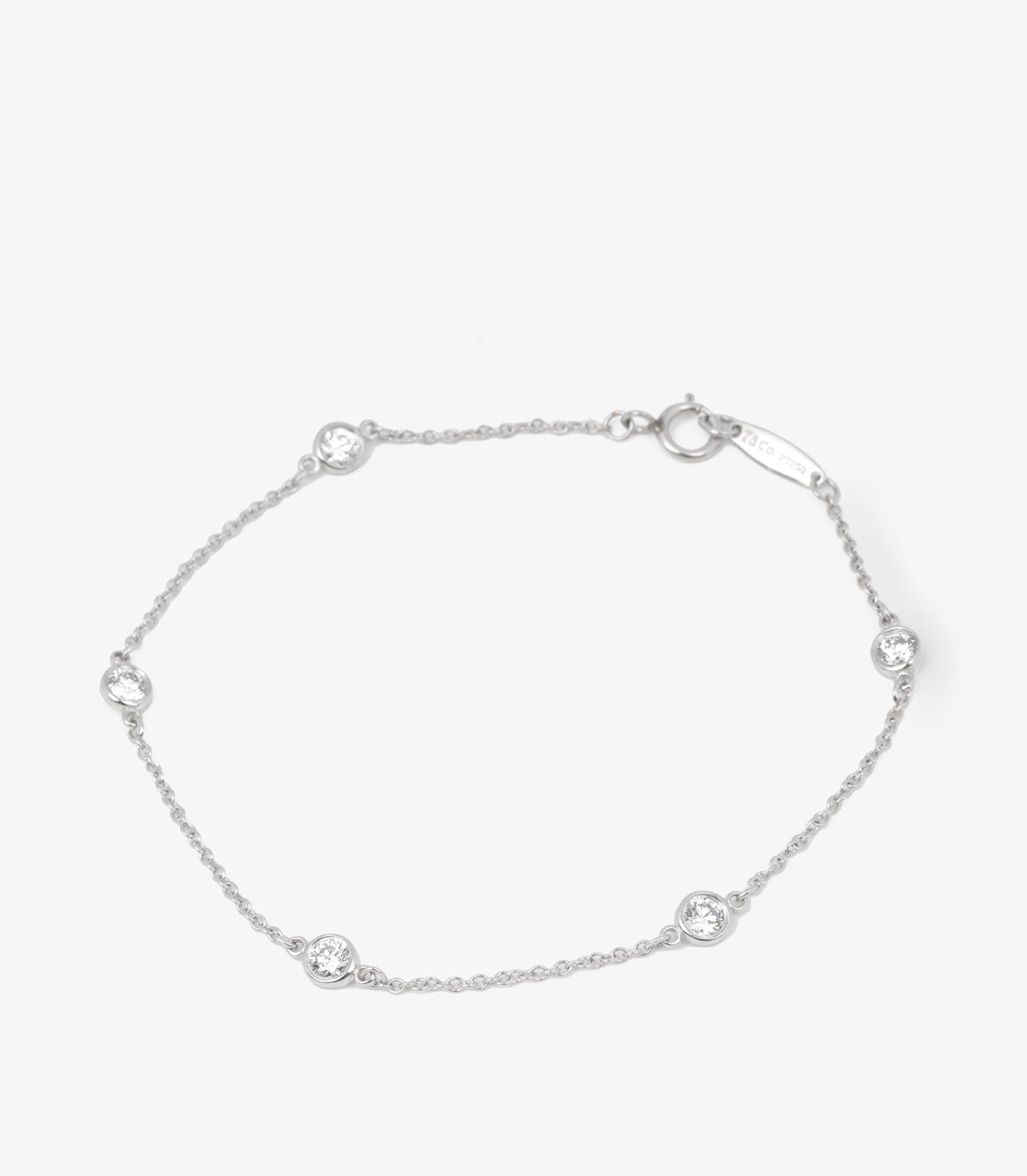 Tiffany & Co. 5 Diamond Platinum Elsa Peretti Diamonds By The Yard Bracelet from Xupes